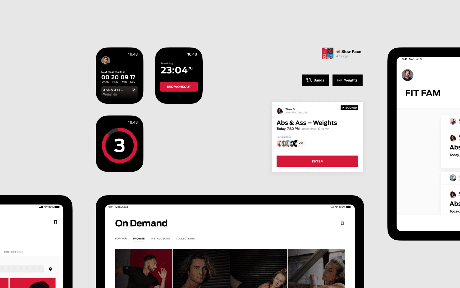Barry's Bootcamp — class booking screen