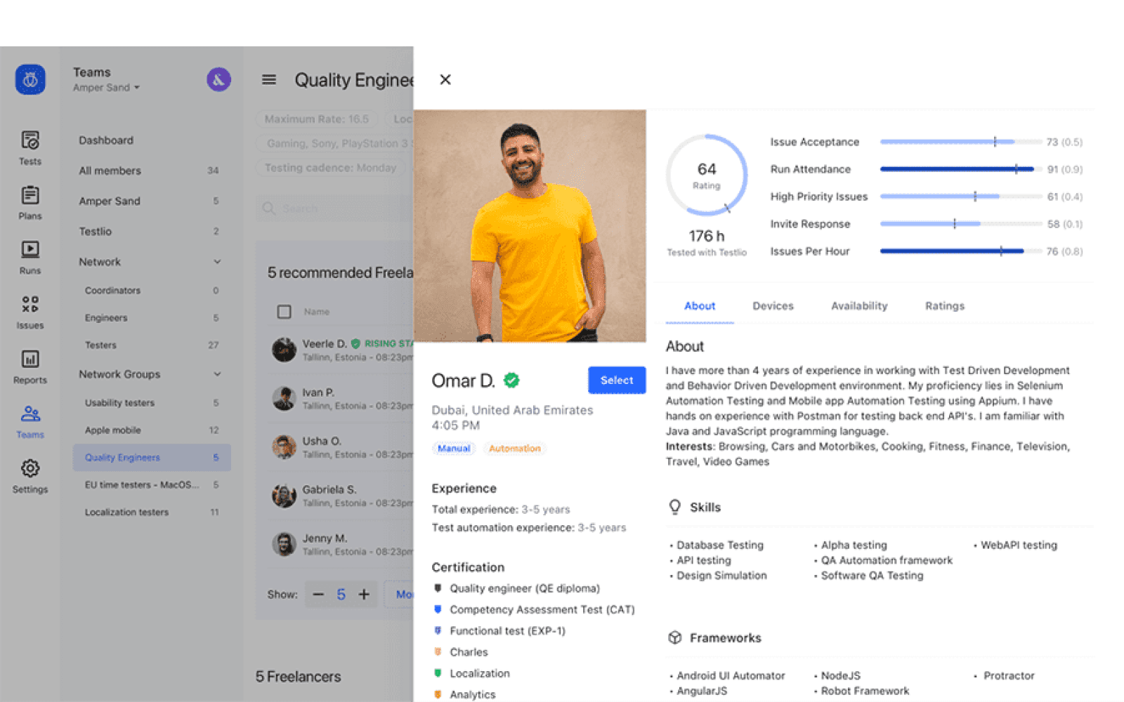 Testlio — test run details